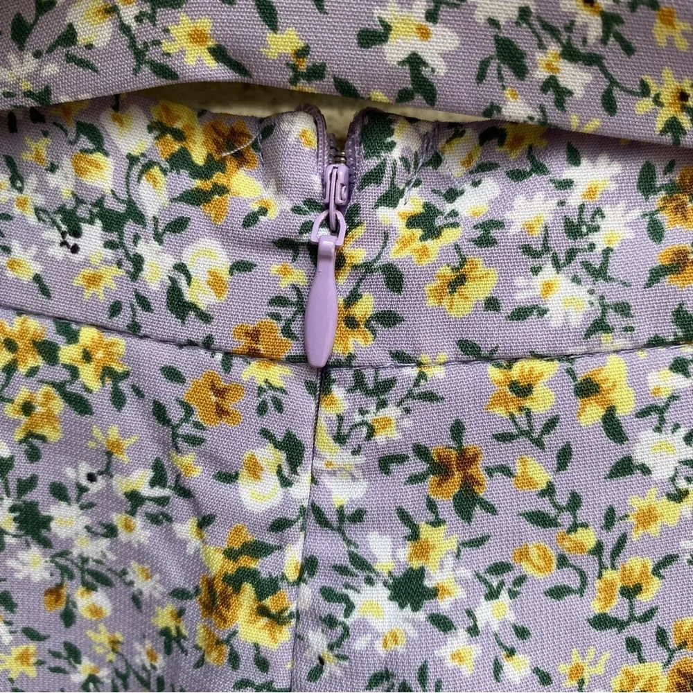 Lulus Sweetie Season Purple Floral Print Ruffled Hem Shorts Womens Size XL NWT